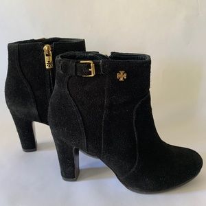Tory Burch Black Suede Booties Size 8